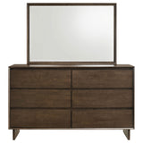 Glenwood 6-drawer Dresser and Mirror Warm Brown - Tampa Furniture Outlet