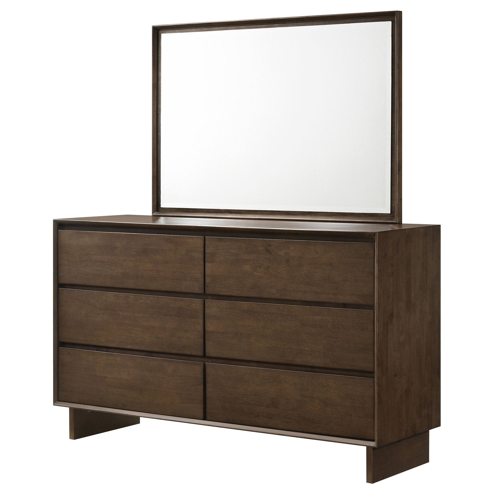 Glenwood 6-drawer Dresser and Mirror Warm Brown - Tampa Furniture Outlet