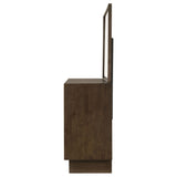 Glenwood 6-drawer Dresser and Mirror Warm Brown - Tampa Furniture Outlet