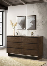 Glenwood 6-drawer Dresser Cabinet Warm Brown - Tampa Furniture Outlet