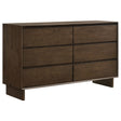 Tampa Furniture Outlet - Coaster - Glenwood 6-drawer Dresser Cabinet Warm Brown - 225013
