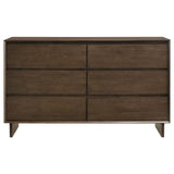 Glenwood 6-drawer Dresser Cabinet Warm Brown - Tampa Furniture Outlet