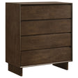 Tampa Furniture Outlet - Coaster - Glenwood 4-drawer Chest of Drawers Warm Brown - 225015