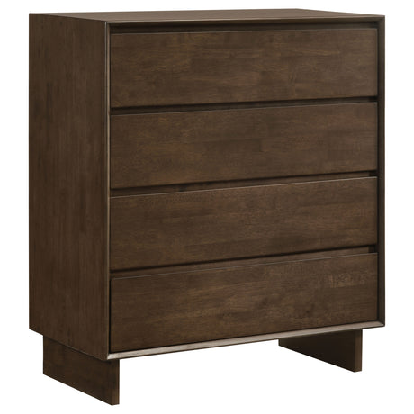 Tampa Furniture Outlet - Coaster - Glenwood 4-drawer Chest of Drawers Warm Brown - 225015