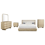 Kailani 5-piece Eastern King Bedroom Set Beige Oak - Tampa Furniture Outlet
