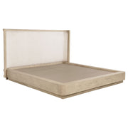 Tampa Furniture Outlet - Coaster - Kailani 52-inch Eastern King Wingback Bed Beige Oak - 225041KE