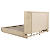 Kailani 52-inch Eastern King Wingback Bed Beige Oak - Tampa Furniture Outlet