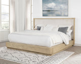 Kailani 52-inch California King Wingback Bed Beige Oak - Tampa Furniture Outlet