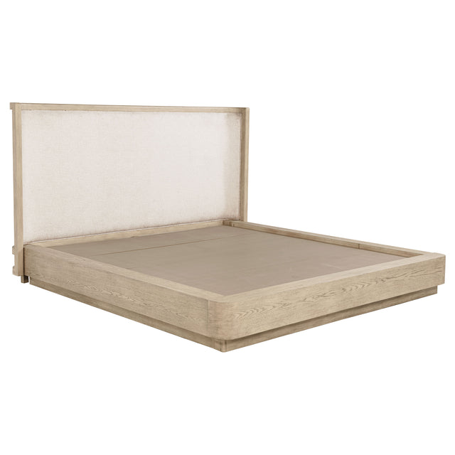 Tampa Furniture Outlet - Coaster - Kailani 52-inch California King Wingback Bed Beige Oak - 225041KW