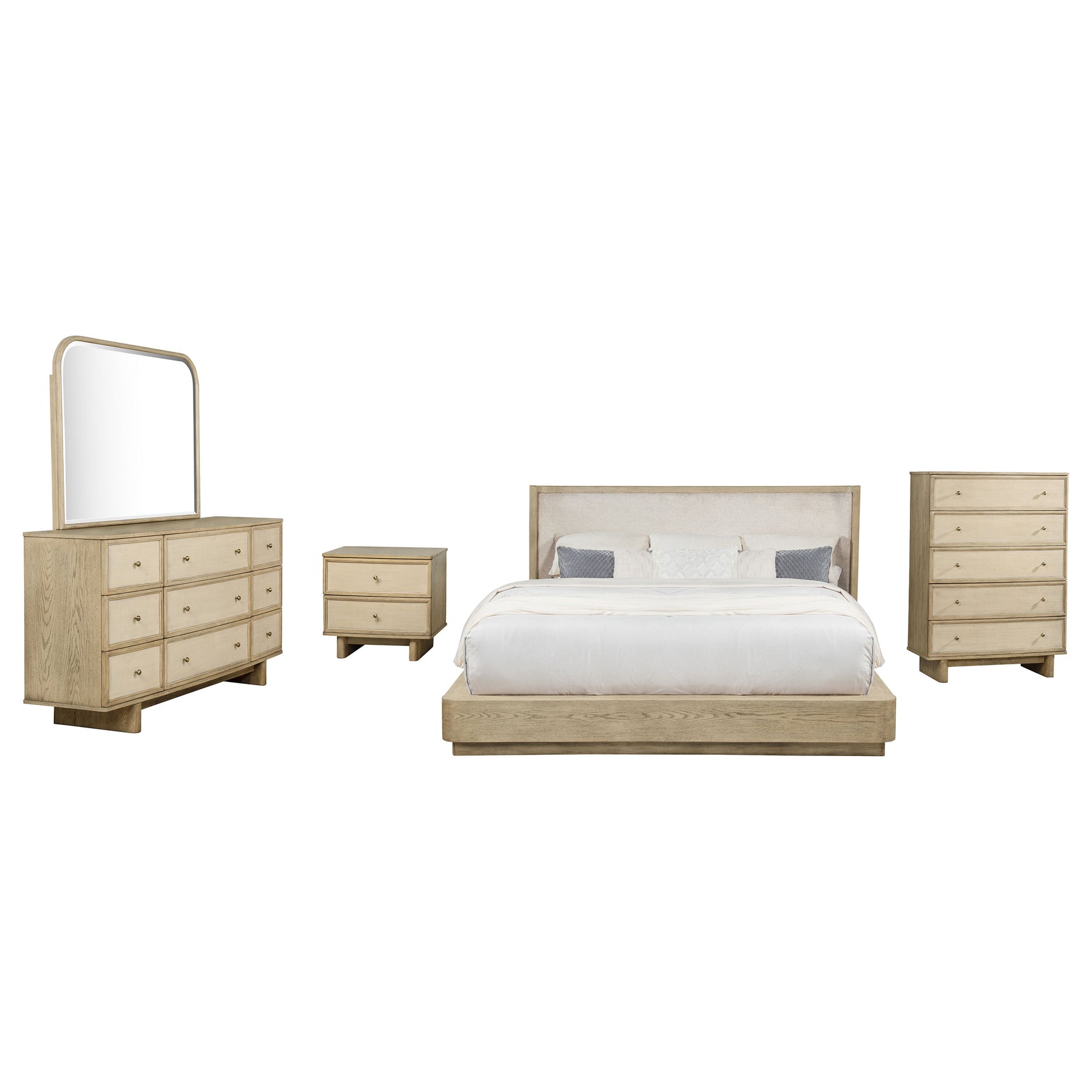Kailani 5-piece Queen Bedroom Set Beige Oak - Tampa Furniture Outlet