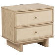 Tampa Furniture Outlet - Coaster - Kailani 2-drawer Nightstand Bedside Table Beige Oak - 225042