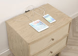 Kailani 2-drawer Nightstand Bedside Table Beige Oak - Tampa Furniture Outlet