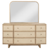 Kailani 9-drawer Dresser and Mirror Beige Oak - Tampa Furniture Outlet