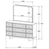 Kailani 9-drawer Dresser and Mirror Beige Oak - Tampa Furniture Outlet