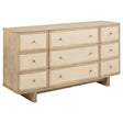 Tampa Furniture Outlet - Coaster - Kailani 9-drawer Dresser Cabinet Beige Oak - 225043
