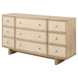 Kailani 9-drawer Dresser Cabinet Beige Oak - Tampa Furniture Outlet