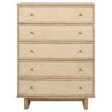 Kailani 5-drawer Bedroom Chest of Drawers Beige Oak - Tampa Furniture Outlet