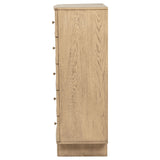 Kailani 5-drawer Bedroom Chest of Drawers Beige Oak - Tampa Furniture Outlet