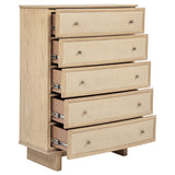 Kailani 5-drawer Bedroom Chest of Drawers Beige Oak - Tampa Furniture Outlet