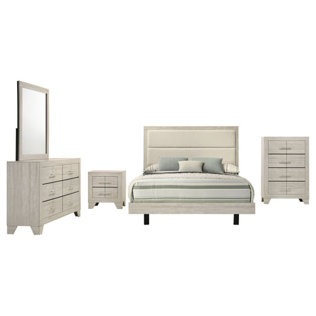 Trenton 5-piece Full Bedroom Set Rustic Cream - Tampa Furniture Outlet