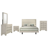 Trenton 5-piece Eastern King Bedroom Set Rustic Cream - Tampa Furniture Outlet
