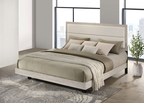 Trenton 54-inch Wood Eastern King Panel Bed Rustic Cream - Tampa Furniture Outlet