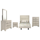 Trenton 5-piece Twin Bedroom Set Rustic Cream - Tampa Furniture Outlet