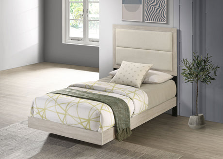 Trenton 54-inch Wood Twin Panel Bed Rustic Cream - Tampa Furniture Outlet