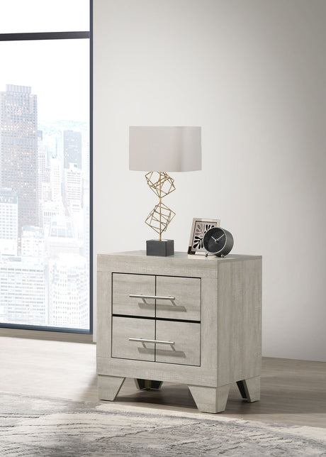 Trenton 2-drawer Nightstand Bedside Table Rustic Cream - Tampa Furniture Outlet