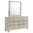 Tampa Furniture Outlet - Coaster - Trenton 6-drawer Bedroom Dresser With Mirror Rustic Cream - 225063M