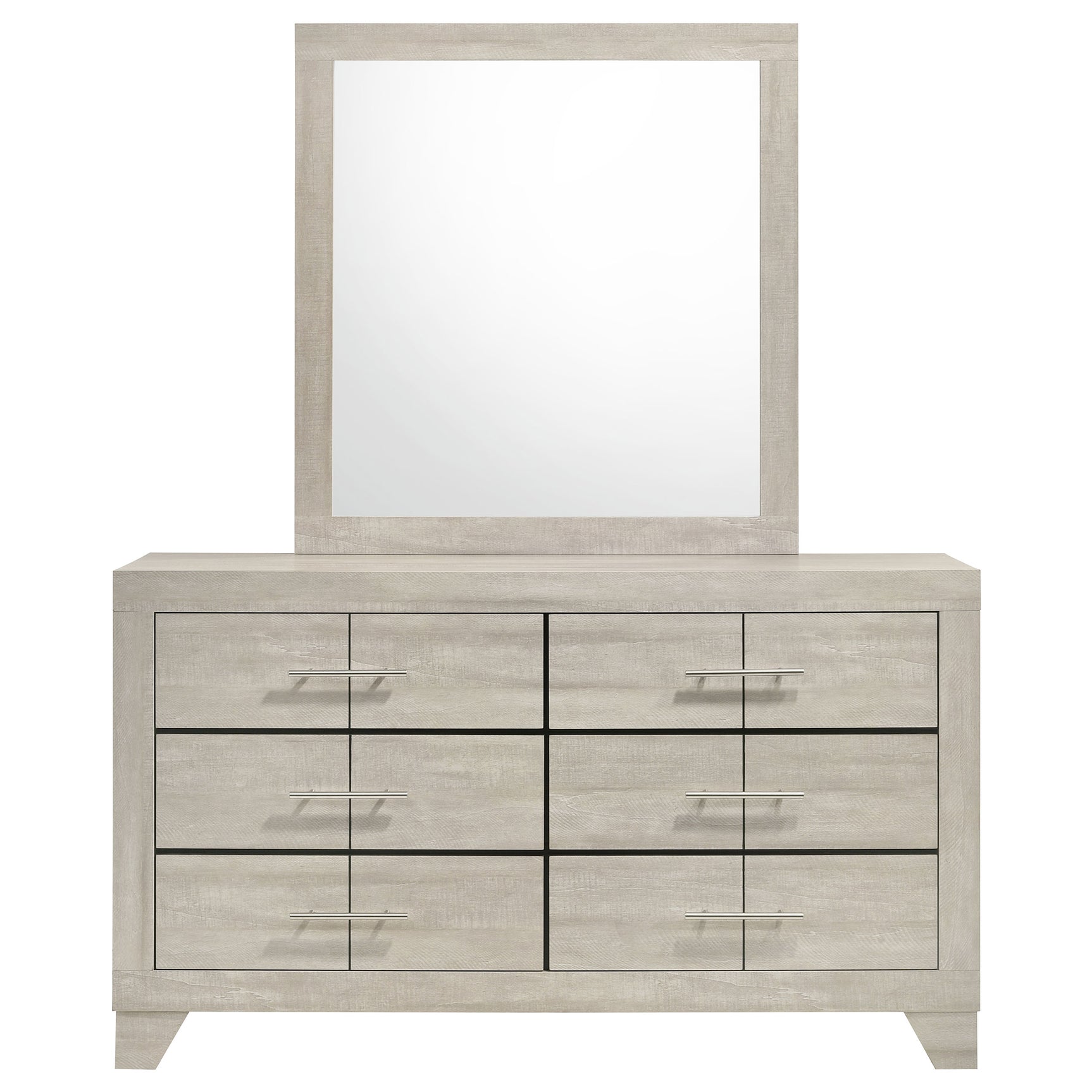 Trenton 6-drawer Bedroom Dresser With Mirror Rustic Cream - Tampa Furniture Outlet