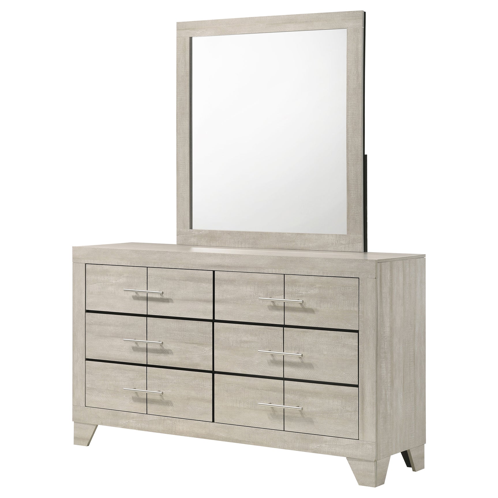 Trenton 6-drawer Bedroom Dresser With Mirror Rustic Cream - Tampa Furniture Outlet