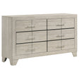 Tampa Furniture Outlet - Coaster - Trenton 6-drawer Bedroom Dresser Rustic Cream - 225063