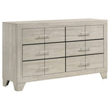 Tampa Furniture Outlet - Coaster - Trenton 6-drawer Bedroom Dresser Rustic Cream - 225063