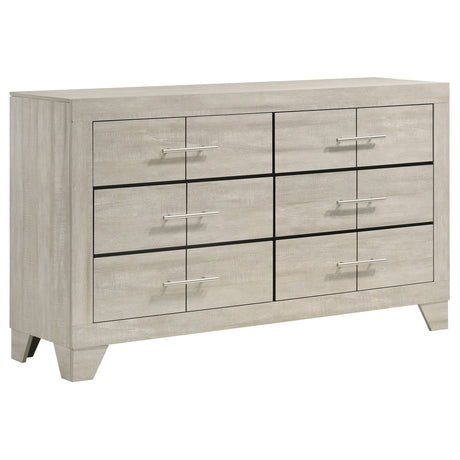 Tampa Furniture Outlet - Coaster - Trenton 6-drawer Bedroom Dresser Rustic Cream - 225063