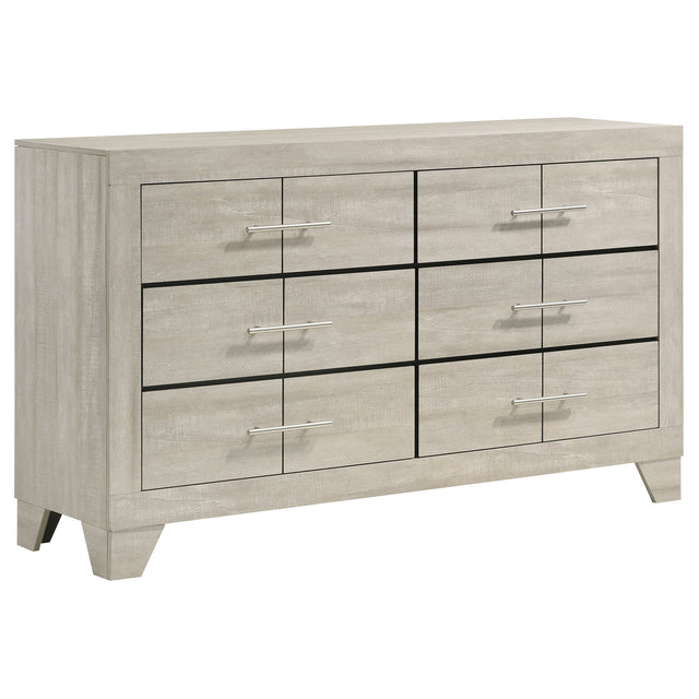 Tampa Furniture Outlet - Coaster - Trenton 6-drawer Bedroom Dresser Rustic Cream - 225063
