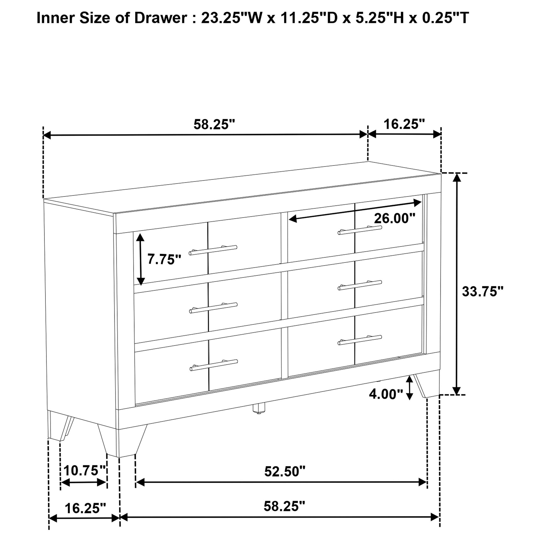 Trenton 6-drawer Bedroom Dresser Rustic Cream - Tampa Furniture Outlet