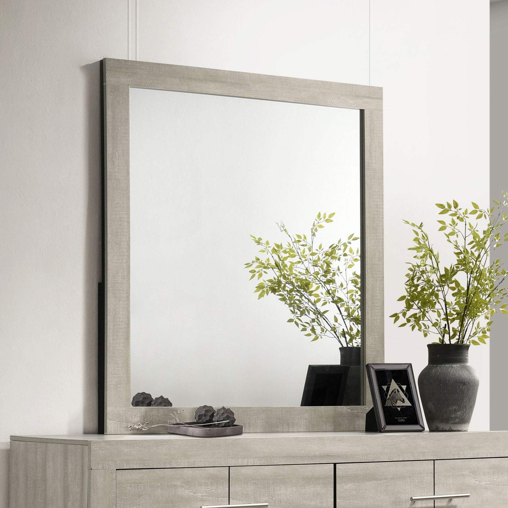 Trenton Dresser Mirror Rustic Cream - Tampa Furniture Outlet