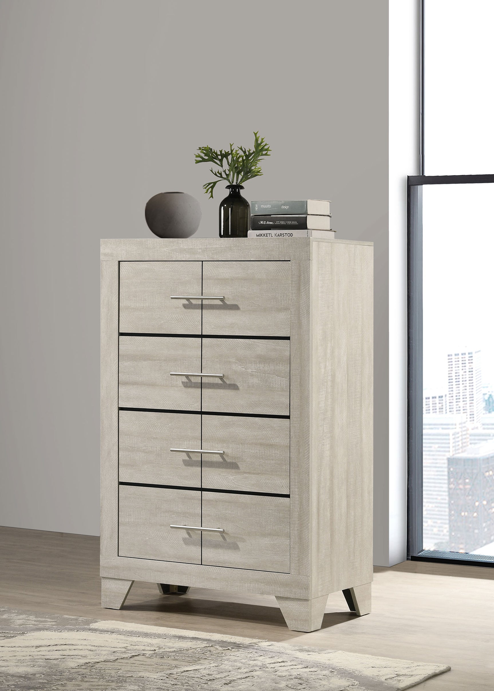Trenton 4-drawer Bedroom Chest of Drawers Rustic Cream - Tampa Furniture Outlet