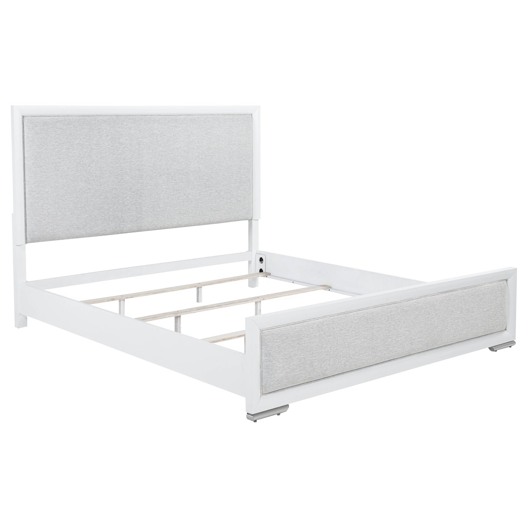 Tampa Furniture Outlet - Coaster - Gracemont 57-inch Eastern King Panel Bed Grey and White - 225071KE