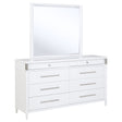 Tampa Furniture Outlet - Coaster - Gracemont 8-drawer Bedroom Dresser with Mirror White - 225073M