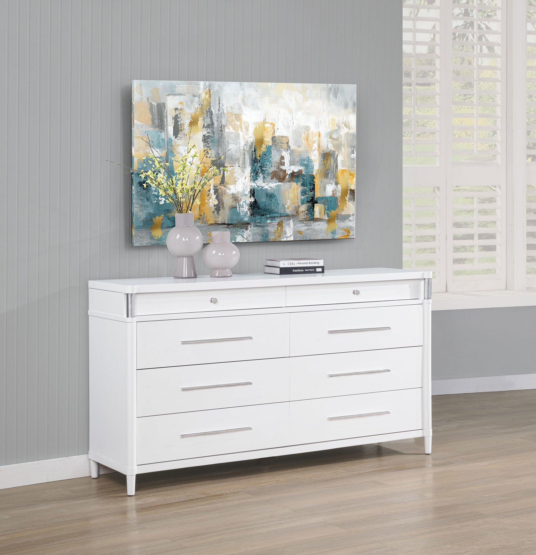 Gracemont 8-drawer Bedroom Dresser Cabinet White