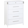 Tampa Furniture Outlet - Coaster - Gracemont 5-drawer Bedroom Chest of Drawers White - 225075