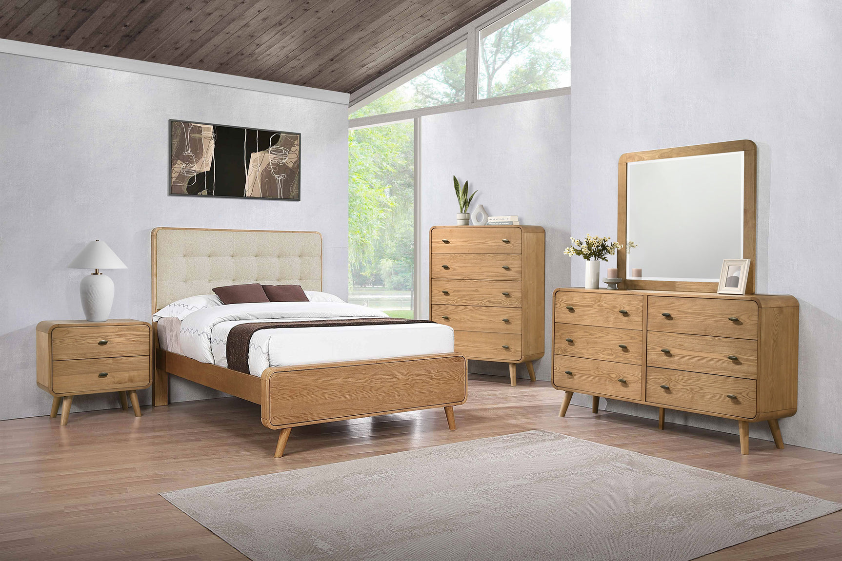 Tampa Furniture Outlet - Coaster - Robyn 5-piece Full Bedroom Set Light Ash - 225091F-S5