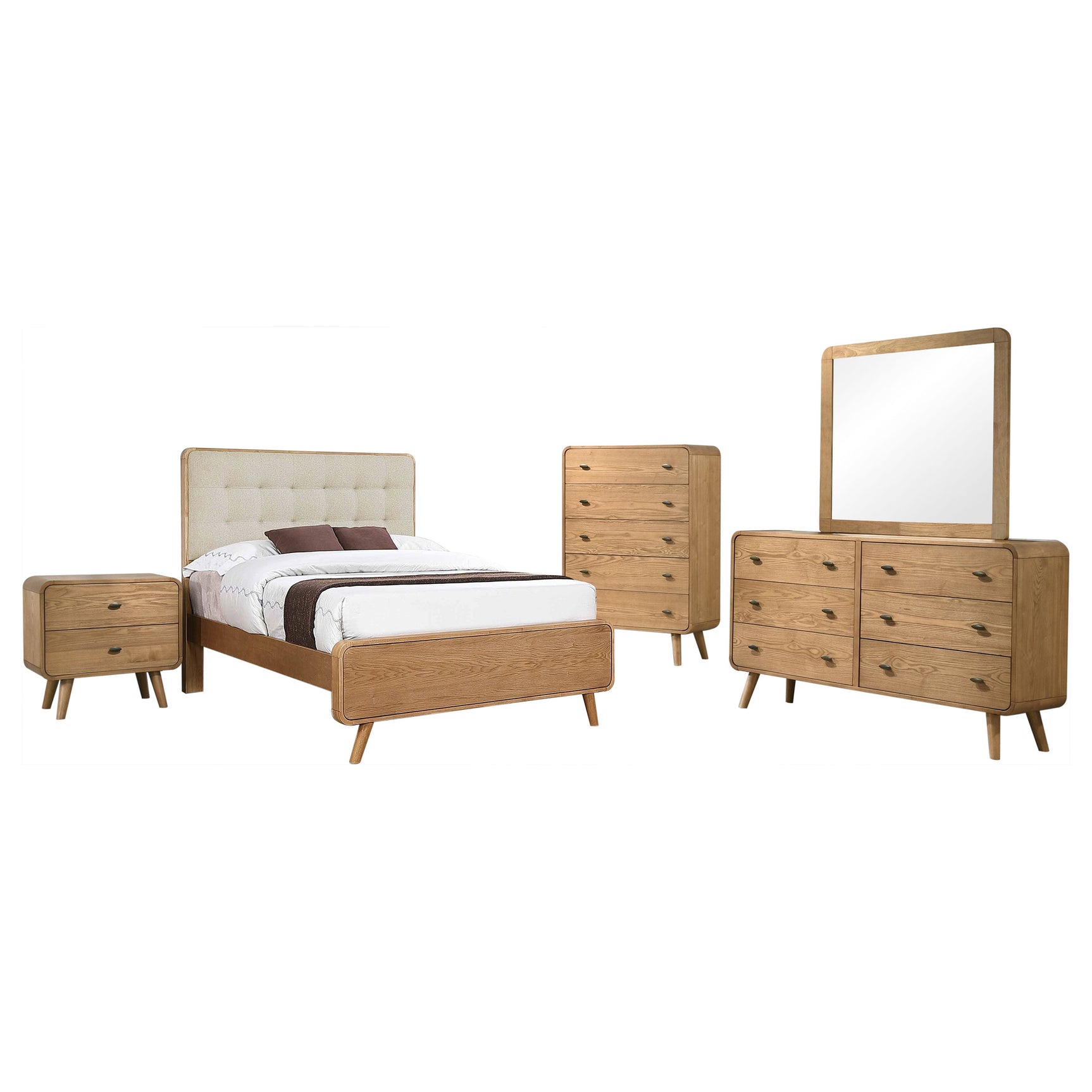Robyn 5-piece Full Bedroom Set Light Ash - Tampa Furniture Outlet