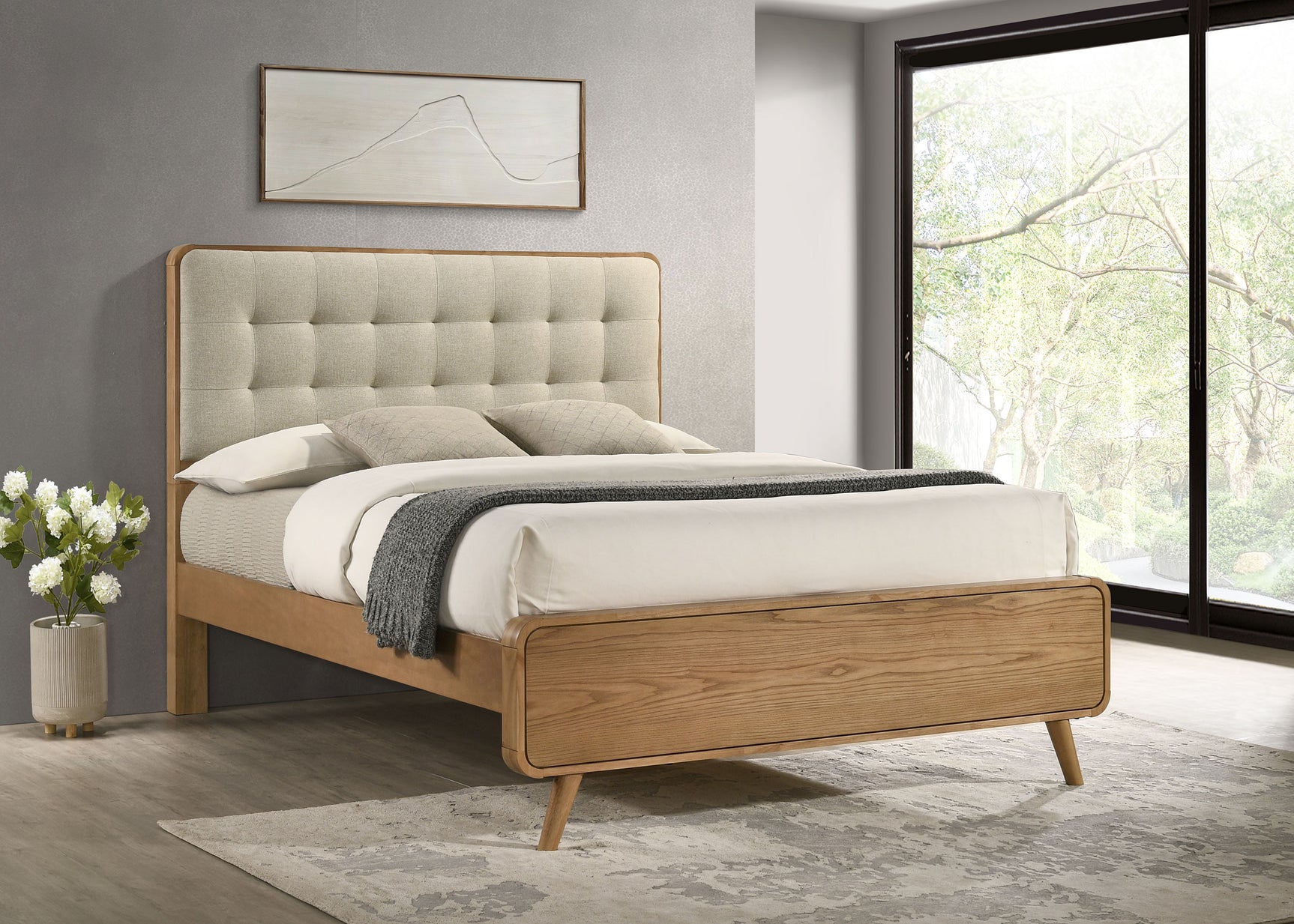 Robyn Wood Eastern King Platform Bed Light Ash - Tampa Furniture Outlet