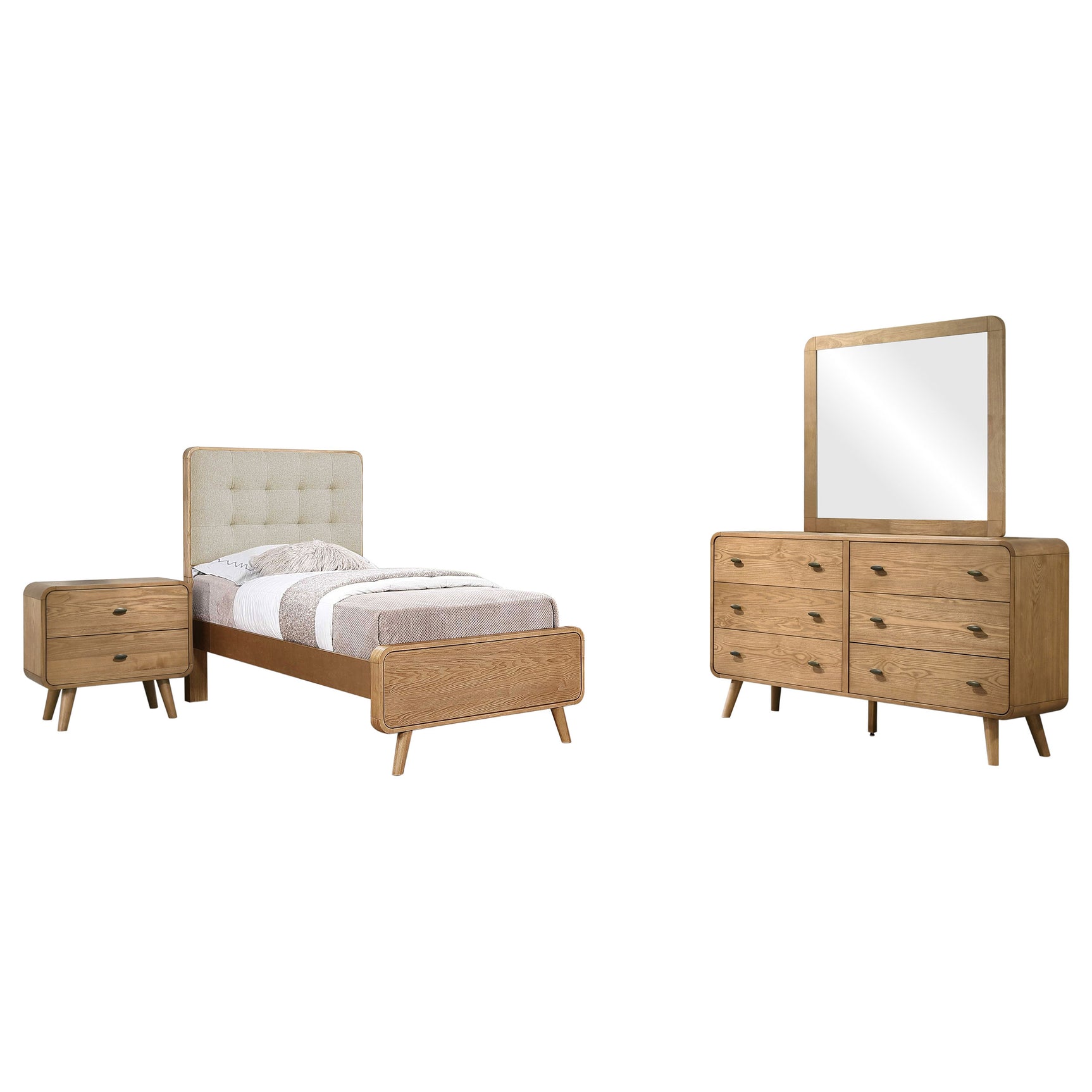 Robyn 4-piece Twin Bedroom Set Light Ash - Tampa Furniture Outlet