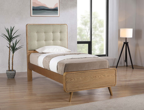 Robyn Wood Twin Platform Bed Light Ash - Tampa Furniture Outlet