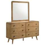 Tampa Furniture Outlet - Coaster - Robyn 6-drawer Bedroom Dresser and Mirror Light Ash - 225093M