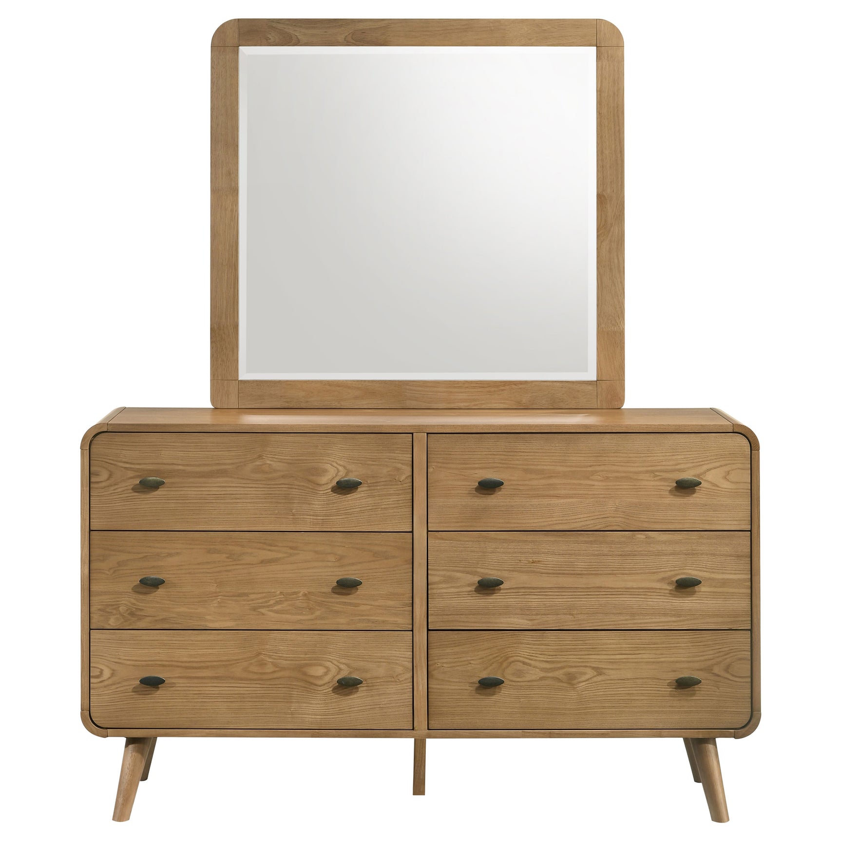 Robyn 6-drawer Bedroom Dresser and Mirror Light Ash - Tampa Furniture Outlet